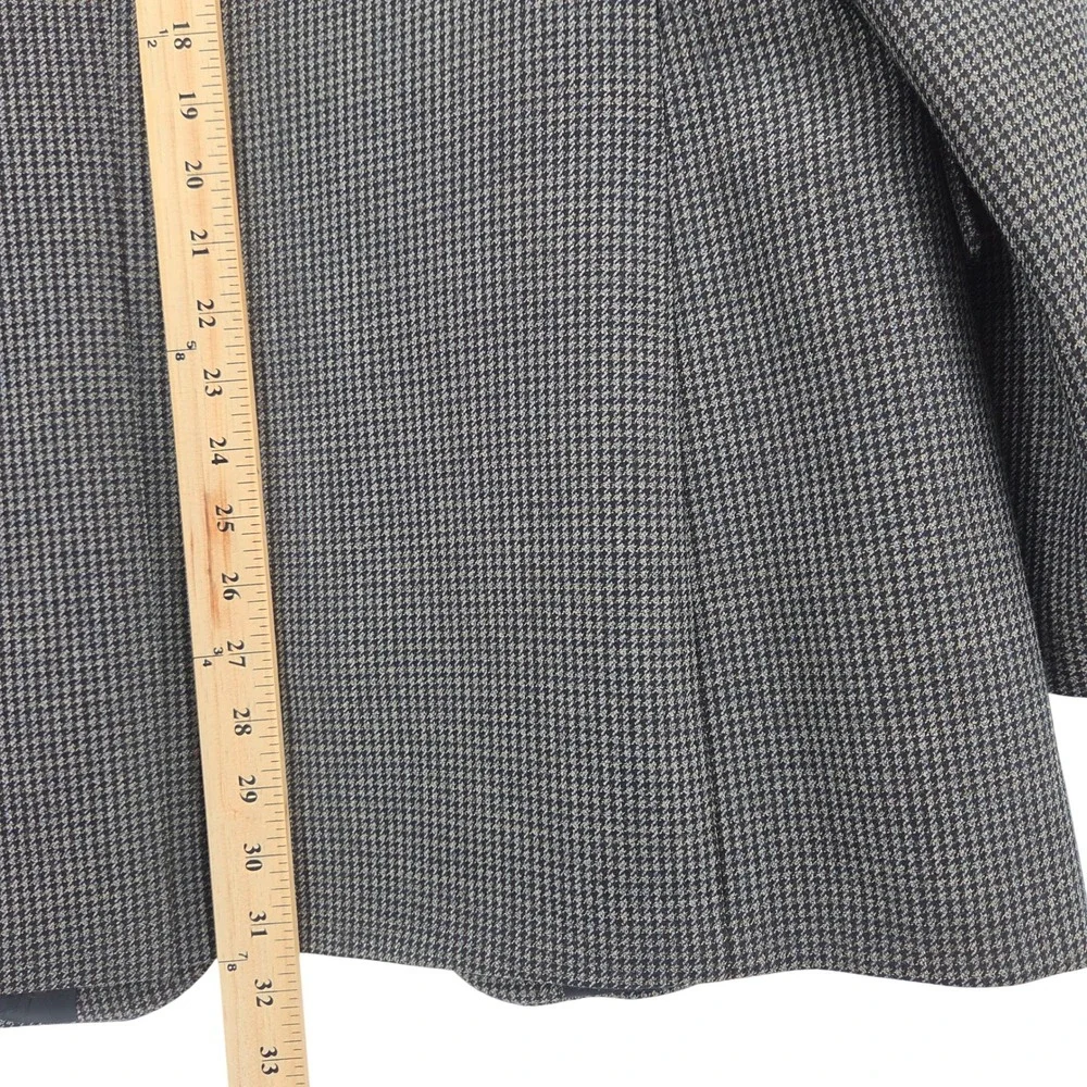 Jos A Bank‎ Executive Collection Wool Cashmere Blazer Houndstooth Olive Gray 44R